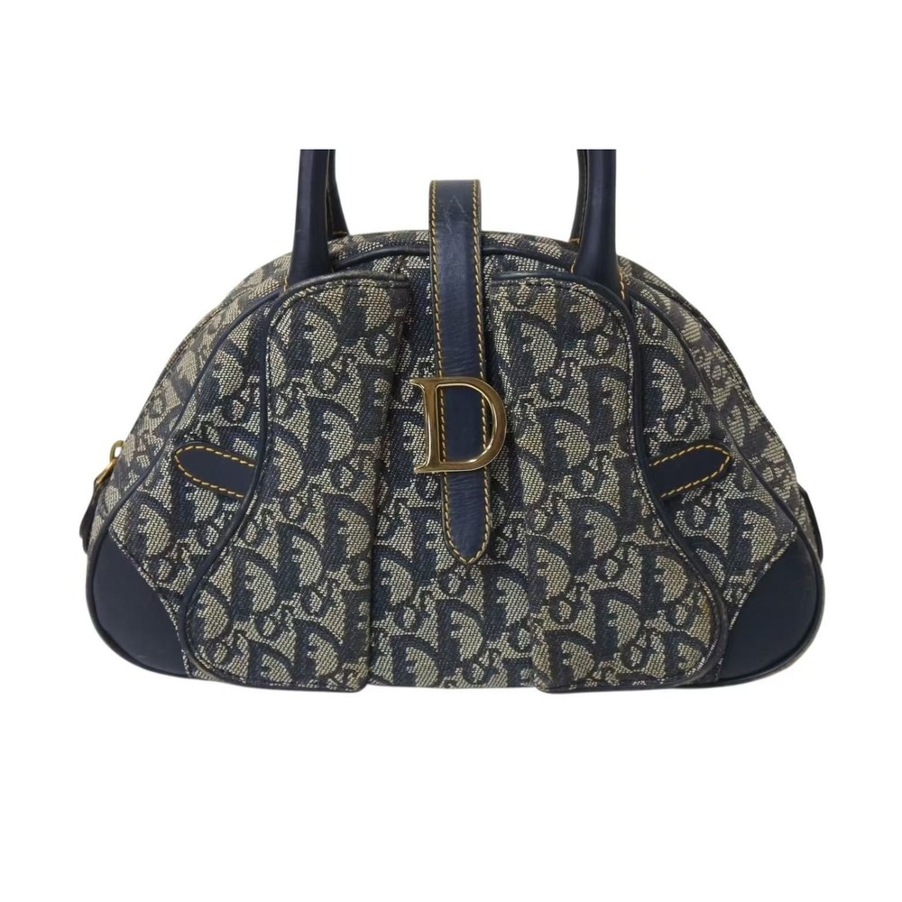 Dior Double Trotter Navy Christian Blue Saddle Bag